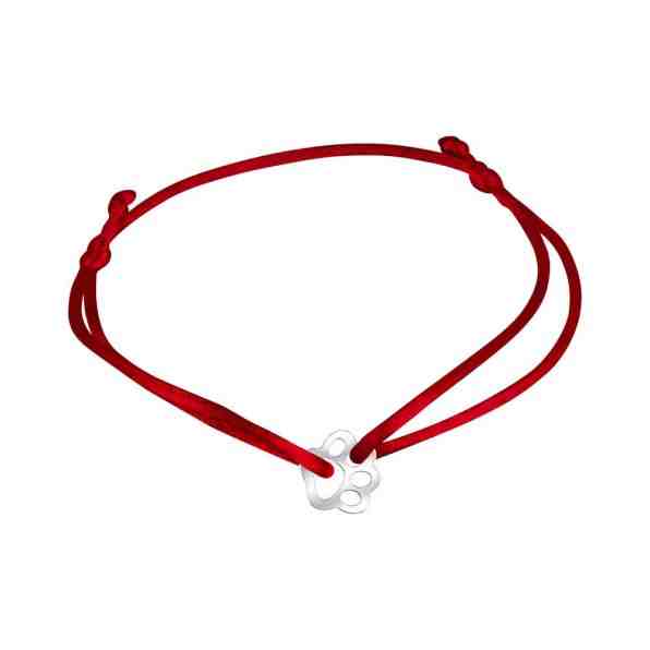 Praqia Šňůrkový červený kabala náramek Tlapička KA6174 + 2 měsíce na vrácení zboží