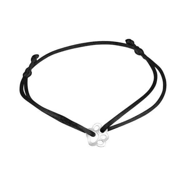 Praqia Šňůrkový černý kabala náramek Tlapička KA6177 + 2 měsíce na vrácení zboží