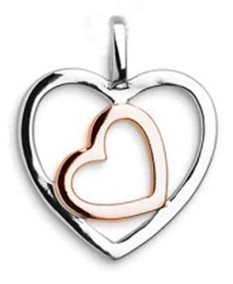 JVD Stříbrný bicolor přívěsek Srdce SVLP0155XH2BK00 + 2 měsíce na vrácení zboží