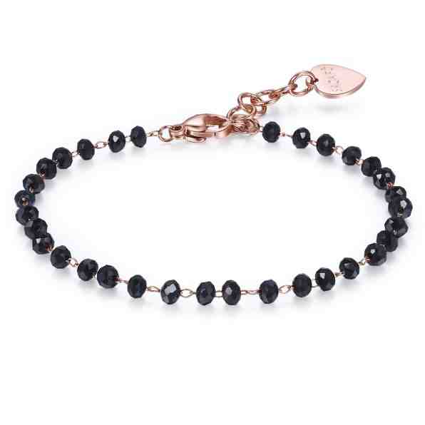 S`Agapõ Náramek s černými korálky Happy SHAC51 + 2 měsíce na vrácení zboží