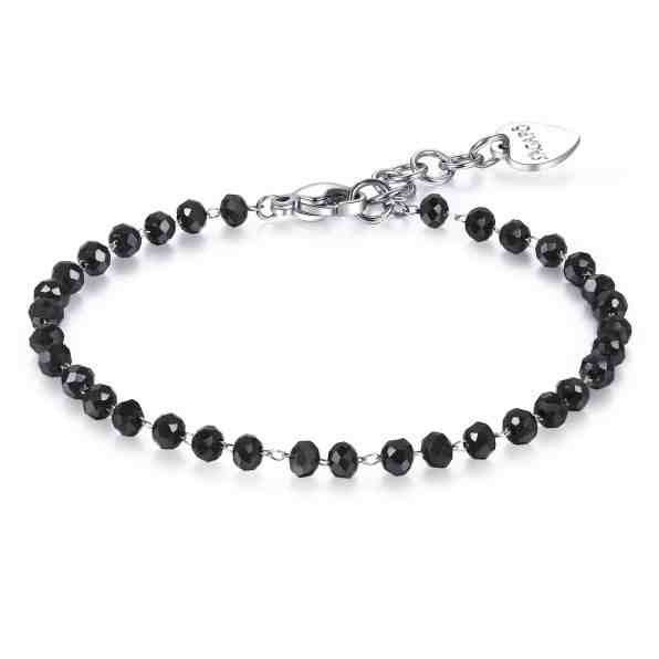 S`Agapõ Náramek s černými korálky Happy SHAC49 + 2 měsíce na vrácení zboží