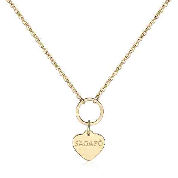 S`Agapõ Pozlacený náhrdelník s přívěskem srdce Happy SHAC40 + 2 měsíce na vrácení zboží