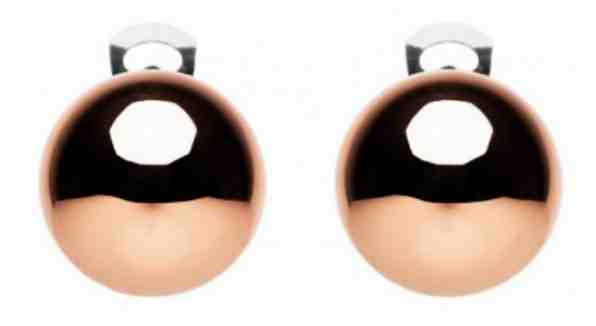 #ballsmania Originální náušnice O154MIRR-GOLD ROSA Mirror + 2 měsíce na vrácení zboží