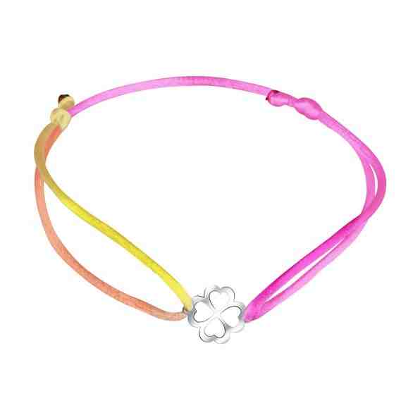 Praqia Šňůrkový duhový kabala náramek Čtyřlístek KA6195 + 2 měsíce na vrácení zboží