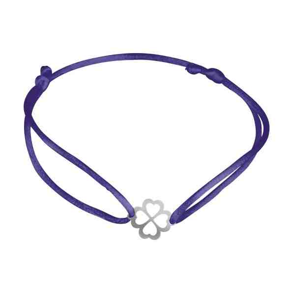 Praqia Šňůrkový modrý kabala náramek Čtyřlístek KA6197 + 2 měsíce na vrácení zboží