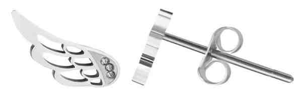 Troli Ocelové náušnice Andělská křídla + 2 měsíce na vrácení zboží