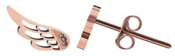 Troli Růžově zlacené náušnice Andělská křídla + 2 měsíce na vrácení zboží