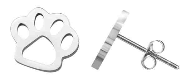 Troli Ocelové náušnice Tlapky + 2 měsíce na vrácení zboží