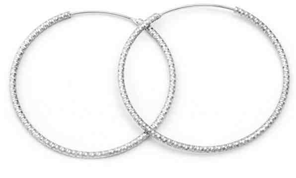 Beneto Luxusní kruhové stříbrné náušnice AGUC787/N 2,5 cm + 2 měsíce na vrácení zboží