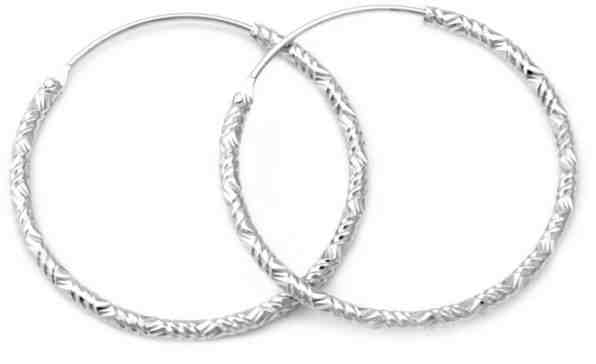 Beneto Luxusní kruhové stříbrné náušnice AGUC644/N 1,6 cm + 2 měsíce na vrácení zboží