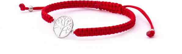Beneto Stylový červený šňůrkový kabala náramek Strom života AGB544 + 2 měsíce na vrácení zboží