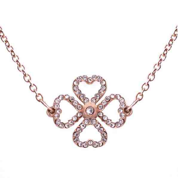 Vuch Moderní náhrdelník s krystaly Liny Rose Gold + 2 měsíce na vrácení zboží