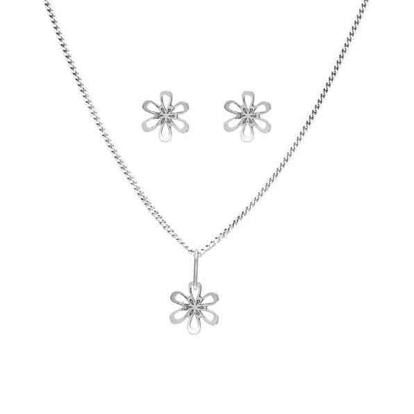 Praqia Dívčí stříbrná sada Květiny SE1262_CU035_40_NA0646_RH (řetízek, přívěsek, náušnice) + 2 měsíce na vrácení zboží