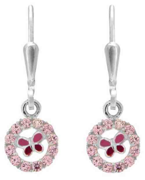 Praqia Stříbrné třpytivé náušnice s motýlky NA8080_RH + 2 měsíce na vrácení zboží