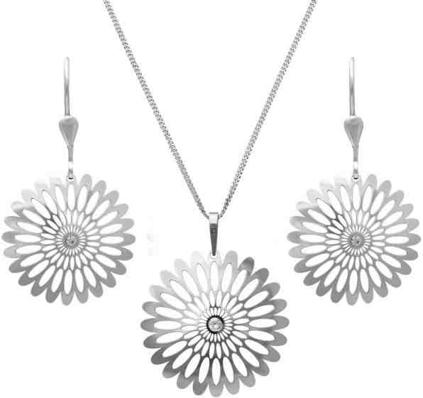 Praqia Stříbrná sada šperků Shining Blossom KO0941M_CU040_50_NA0517_RH  (přívěsek, řetízek, náušnice) + 2 měsíce na vrácení zboží