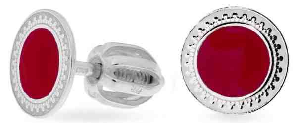 Praqia Drobné stříbrné náušnice s červeným středem NA5332_RH + 2 měsíce na vrácení zboží