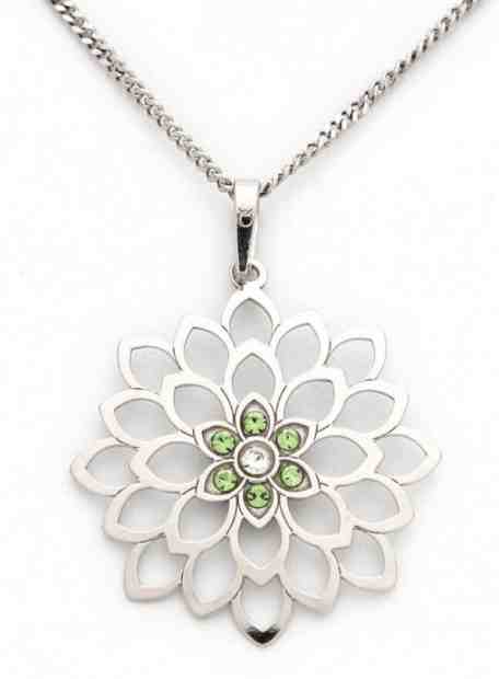 Praqia Stříbrný náhrdelník Květina s krystaly KO2017_VO040_45_RH  (řetízek, přívěsek) + 2 měsíce na vrácení zboží