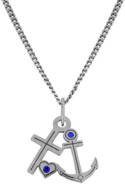 Praqia Námořnický stříbrný náhrdelník Anchor KO5156_CU035_49_RH  (řetízek, přívěsek) + 2 měsíce na vrácení zboží