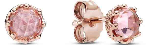 Pandora Bronzové náušnice s kamínky Crown 288311C01 + 2 měsíce na vrácení zboží