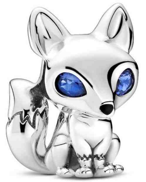 Pandora Stříbrný korálek Liška s modrými krystaly 799096C01 + 2 měsíce na vrácení zboží