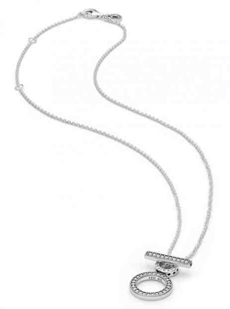 Pandora Stříbrný náhrdelník Double Hoop T 399039C01-45 + 2 měsíce na vrácení zboží