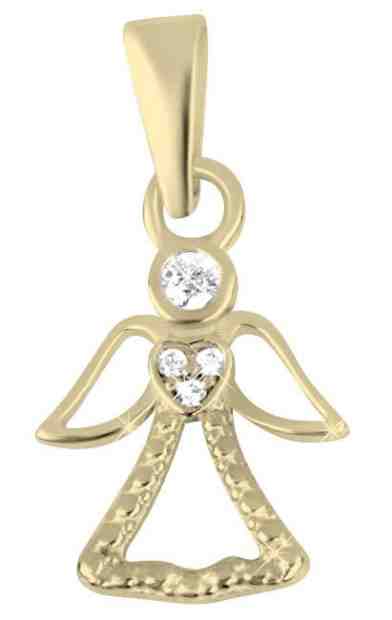 Brilio Půvabný zlatý přívěsek Anděl 249 001 00559 + 2 měsíce na vrácení zboží