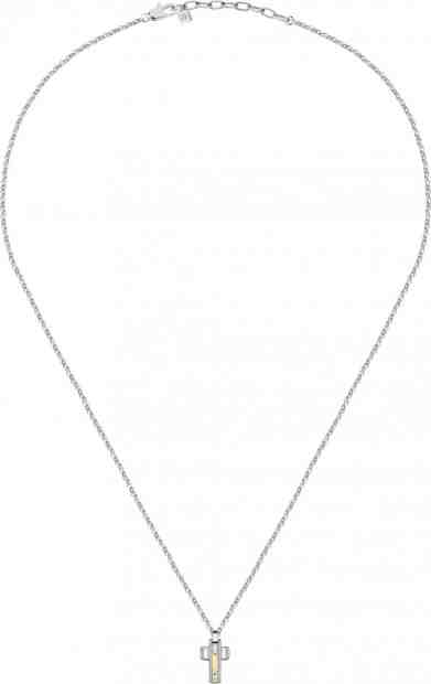 Morellato Pánský ocelový náhrdelník Křížek Gold SATM02 + 2 měsíce na vrácení zboží