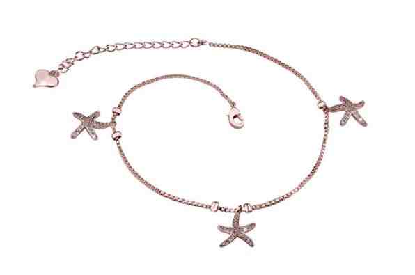 Troli Bronzový řetízek na nohu s mořskými hvězdicemi SW-WC119 + 2 měsíce na vrácení zboží