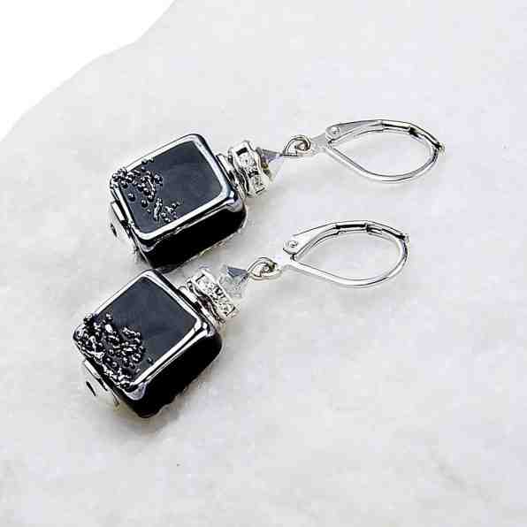 Lampglas Unikátní dámské náušnice Dark Lady z perel Lampglas ESA11 + 2 měsíce na vrácení zboží