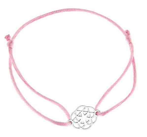Praqia Šňůrkový růžový kabala náramek Mandala KA6200 + 2 měsíce na vrácení zboží