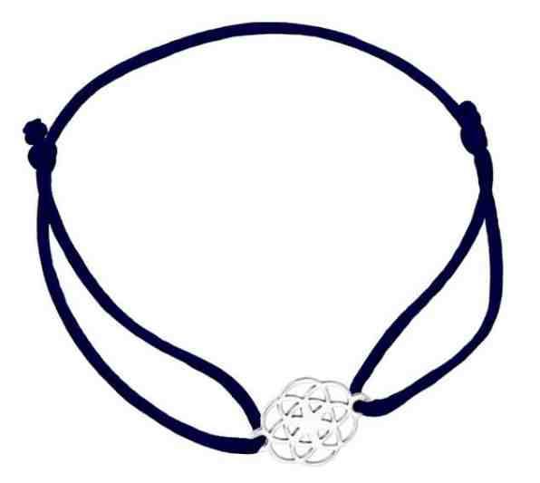 Praqia Šňůrkový černý kabala náramek Mandala KA6202 + 2 měsíce na vrácení zboží