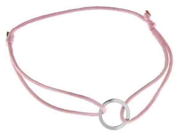 Praqia Šňůrkový růžový kabala náramek Kroužek KA6205 + 2 měsíce na vrácení zboží