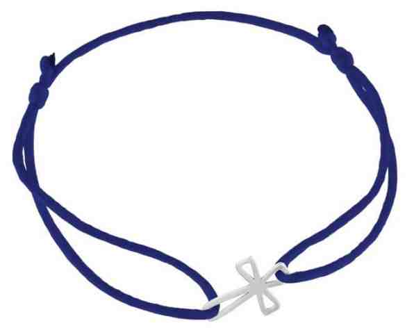 Praqia Šňůrkový modrý kabala náramek Křížek KA6217 + 2 měsíce na vrácení zboží