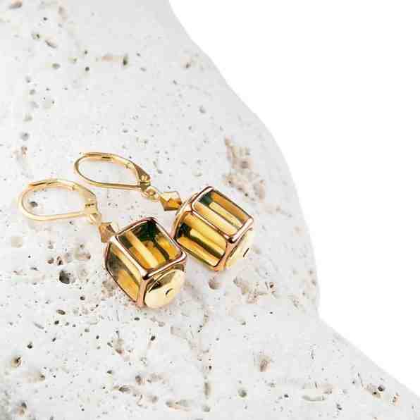 Lampglas Designové dámské náušnice Glass Gold z perel Lampglas ECU4 + 2 měsíce na vrácení zboží