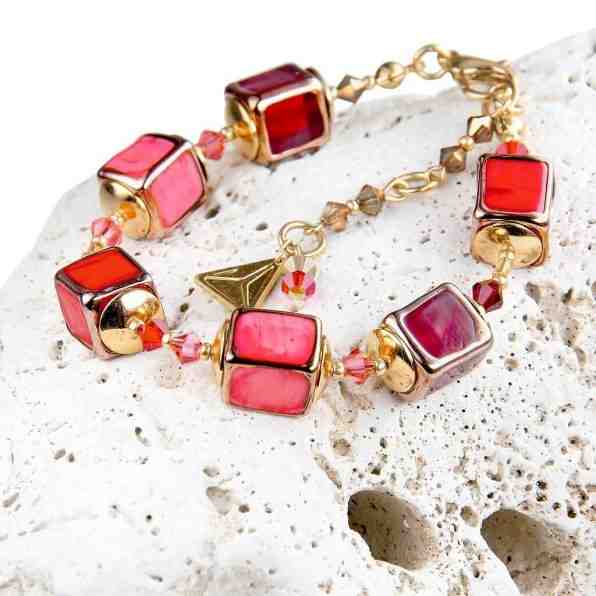 Lampglas Originální náramek Strawberry Cocktail s perlami Lampglas BCU1 + 2 měsíce na vrácení zboží