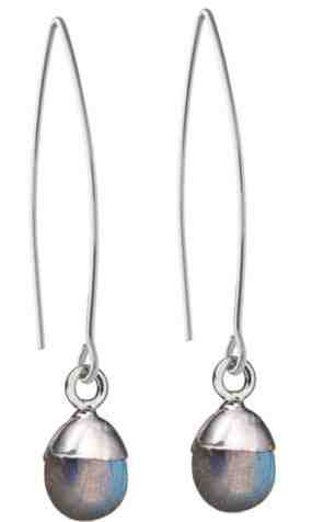 Decadorn Stříbrné náušnice s labradoritem + 2 měsíce na vrácení zboží