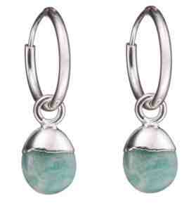 Decadorn Kruhové stříbrné náušnice s amazonitem 2v1 + 2 měsíce na vrácení zboží