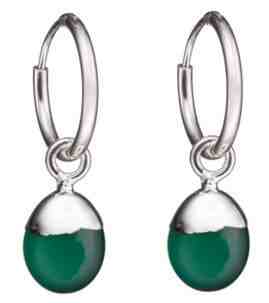 Decadorn Kruhové stříbrné náušnice se zeleným achátem 2v1 + 2 měsíce na vrácení zboží