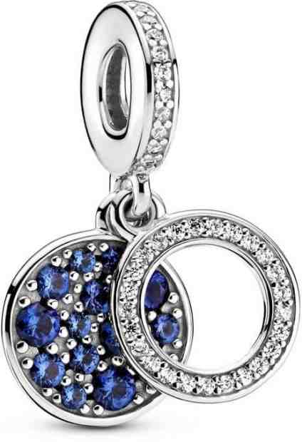 Pandora Dvojitý stříbrný přívěsek Sparkling Blue 799186C01 + 2 měsíce na vrácení zboží