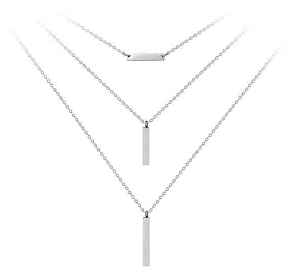 Troli Trojitý ocelový náhrdelník s přívěsky + 2 měsíce na vrácení zboží