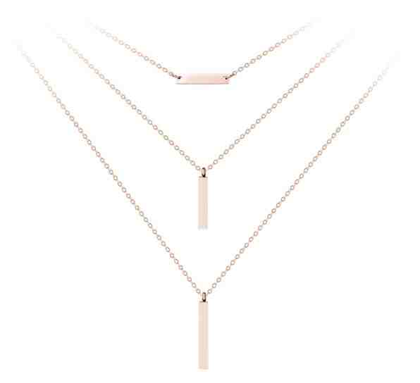 Troli Trojitý růžově zlacený náhrdelník s přívěsky + 2 měsíce na vrácení zboží