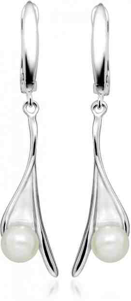 JVD Něžné stříbrné náušnice s pravými perlami SVLE0346SH8P100 + 2 měsíce na vrácení zboží