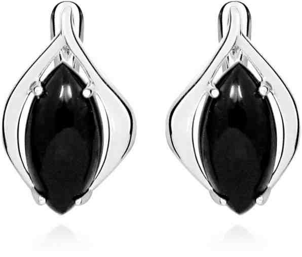 JVD Stylové stříbrné náušnice s černým onyxem SVLE0348SH8BL00 + 2 měsíce na vrácení zboží