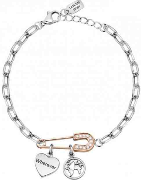 La Petite Story Ocelový náramek s přívěsky Myself LPS05ASE04 + 2 měsíce na vrácení zboží