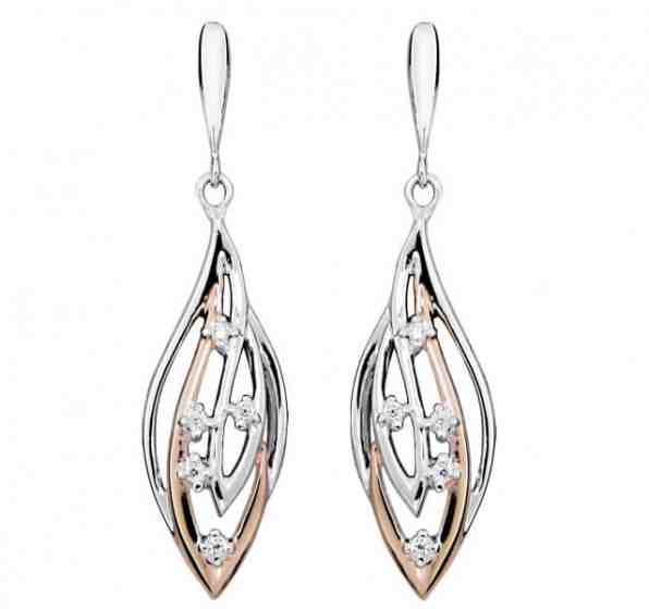 Silver Cat Elegantní bicolor náušnice se zirkony SC363 + 2 měsíce na vrácení zboží