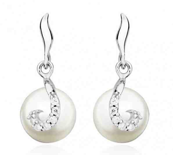 Silver Cat Jemné náušnice s perlou a zirkony  SC369 + 2 měsíce na vrácení zboží