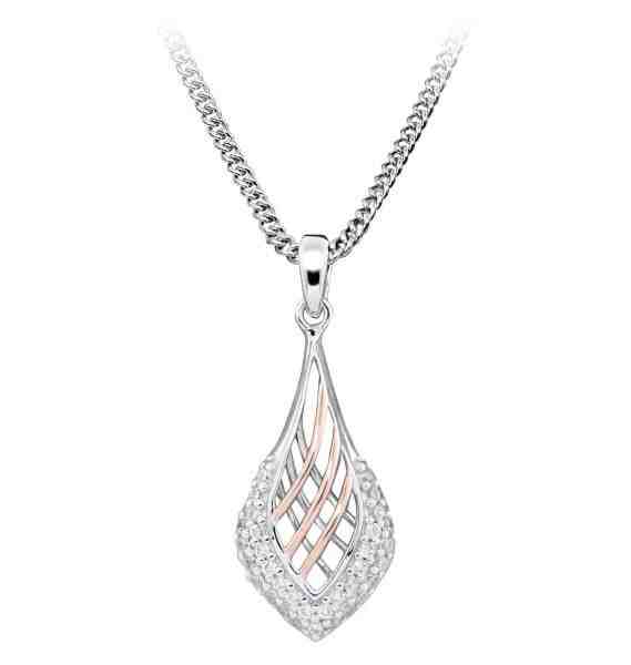 Silver Cat Elegantní bicolor náhrdelník se zirkony  SC377 + 2 měsíce na vrácení zboží