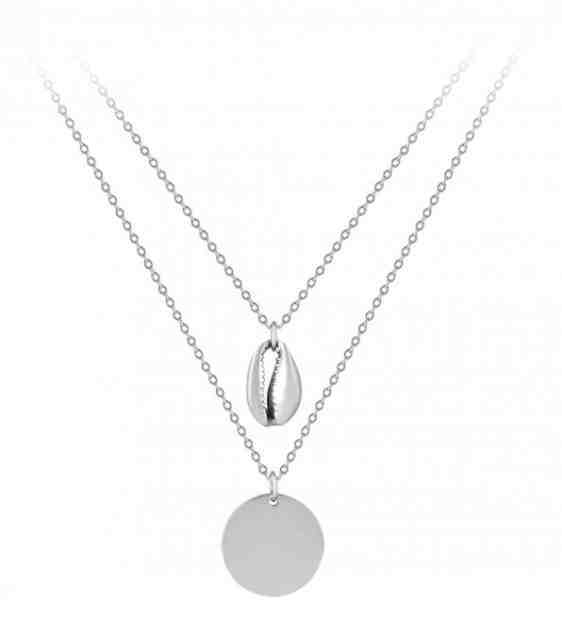 Troli Dvojitý ocelový náhrdelník s přívěsky + 2 měsíce na vrácení zboží