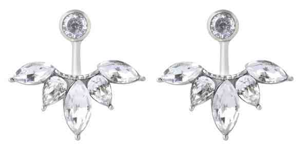 Troli Třpytivé ocelové náušnice s krystaly 2v1 + 2 měsíce na vrácení zboží