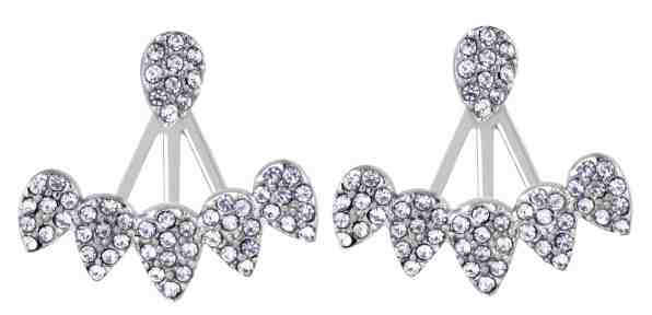 Troli Dvojité ocelové náušnice s krystaly 2v1 + 2 měsíce na vrácení zboží